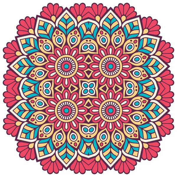 Ornement Belle Carte Avec Mandala Élément Cercle Géométrique Fabriqué Vecteur — Image vectorielle