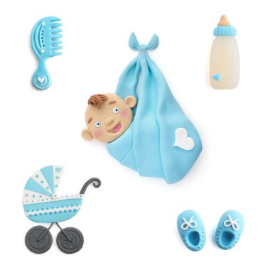 bebek çocuk evlat el yapımı kil ayarla.