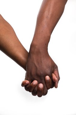 Siyah / Afrika / renkli erkek ve kadın tutun görünümü kapatın