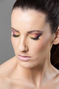 Baş shot birght makyaj kadın modeli