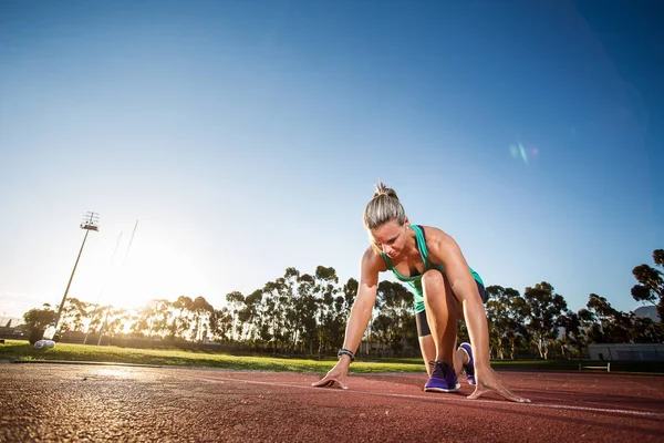 Atleta velocista femminile — Foto Stock