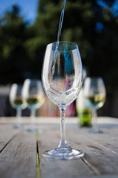 Glasses of white whine — Stock Photo, Image