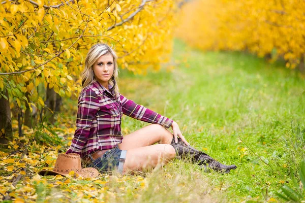 Portrait of Beautiful elegance   cowgirl — Stock Photo, Image