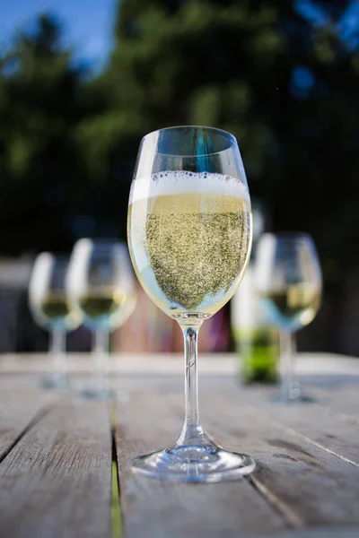 Glasses of white whine — Stock Photo, Image