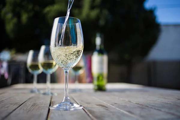 Glasses of white whine — Stock Photo, Image