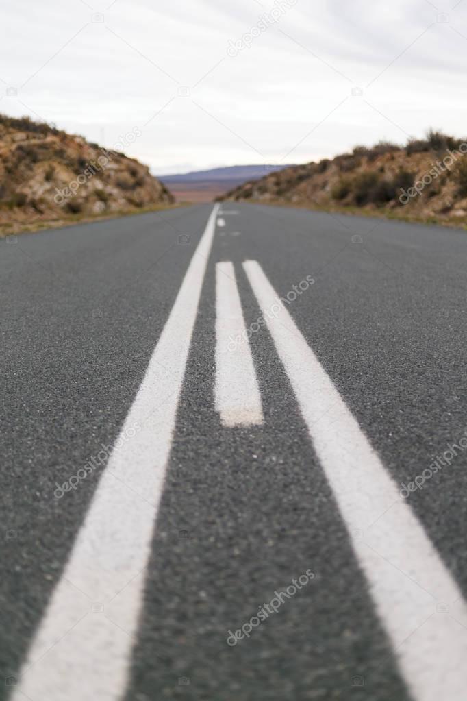 Wide angle image of open road 