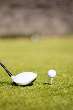 Golf sürücü ve bir golf topu