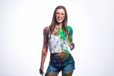 Çarpıcı esmer modeli