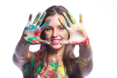 Çarpıcı esmer modeli