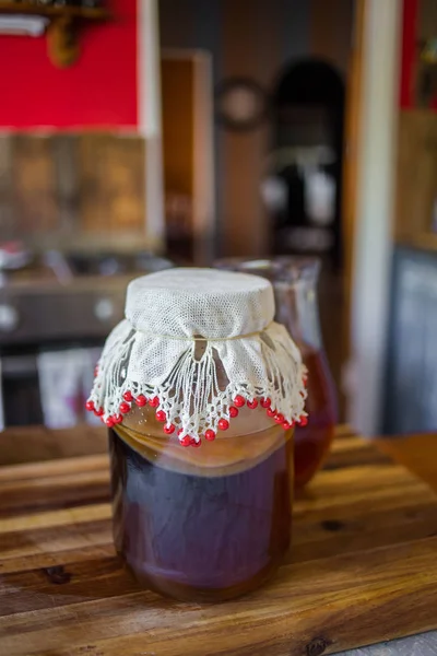 Lépésről lépésre, hogyan lehet a Kombucha tea — Stock Fotó