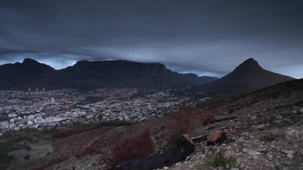 信号山在开普敦的黄昏 — 图库视频影像