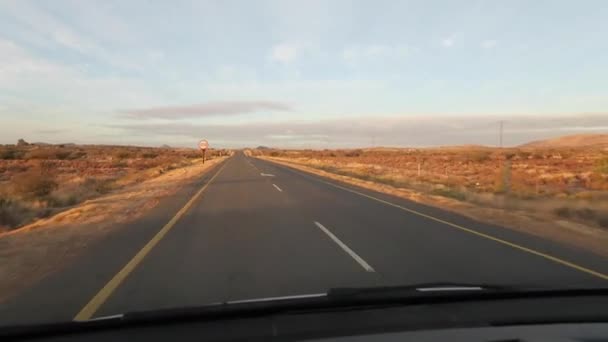 Samochód Jazdy Wzdłuż Autostrady Northern Cape Afryka Południowa — Wideo stockowe