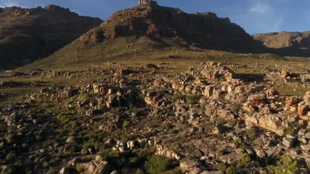 Vista Aérea Montanhas Rochosas Hora Pôr Sol — Vídeo de Stock