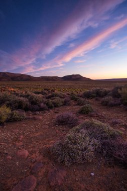 Wide angle views over the plains of the Tankwa Karoo in the Northern Cape Province of South Africa clipart