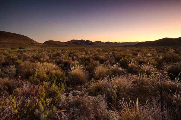 Amplia Vista Panorámica Del Ángulo Sobre Las Llanuras Del Karoo — Foto de Stock