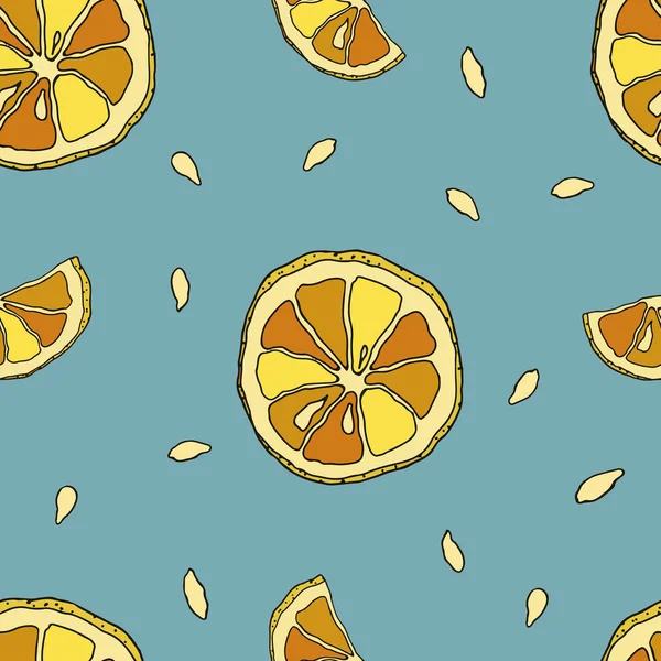 Mavi bir arka plan üzerinde limon ile Seamless Modeli