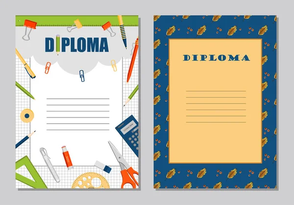 Okul diploma. Vektör çizim