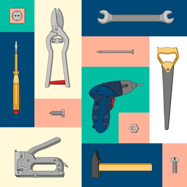 Vector set of repair tools. Illustration — Stock Vector