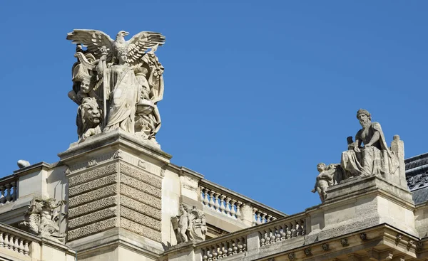 Detalhes Edifício Louvre Canto Nordeste Cour Napoleon Corte Napoleão Paris — Fotografia de Stock