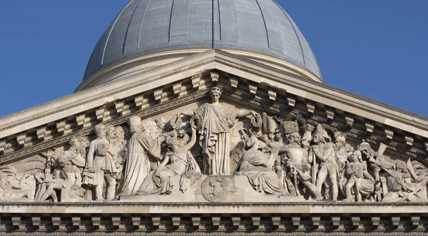 Paris Teki Pediment Pantheon Yazan David Angers Anavatan Kahramanca Yurttaşlık — Stok fotoğraf