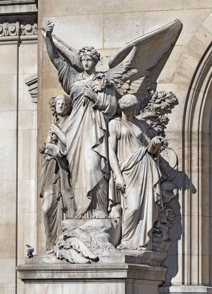 Sculptural Group Poetry Francois Jouffroy Palais Garnier Paris France — Stock Photo, Image