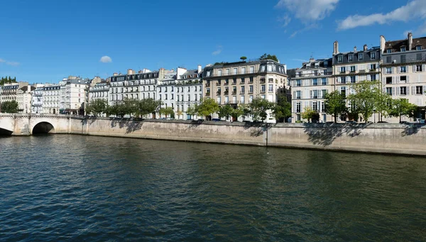 Seine River Tournelle Bridge Island Saint Louis Παρίσι Γαλλία Σεπτέμβριος — Φωτογραφία Αρχείου