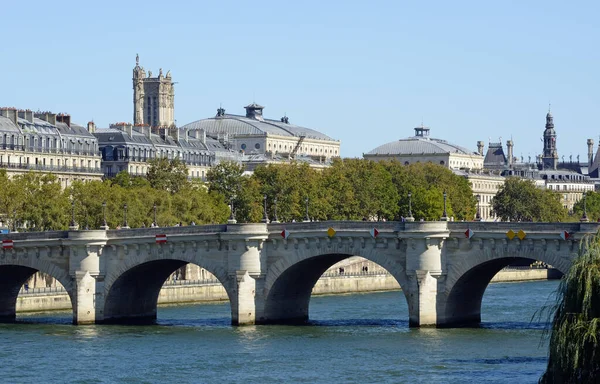 Pont Neuf Puente Nuevo Entre Cite Margen Izquierda Del Sena — Foto de Stock