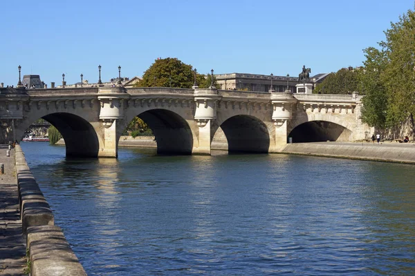 Pont Neuf Ponte Nova Entre Cite Margem Esquerda Sena Paris — Fotografia de Stock