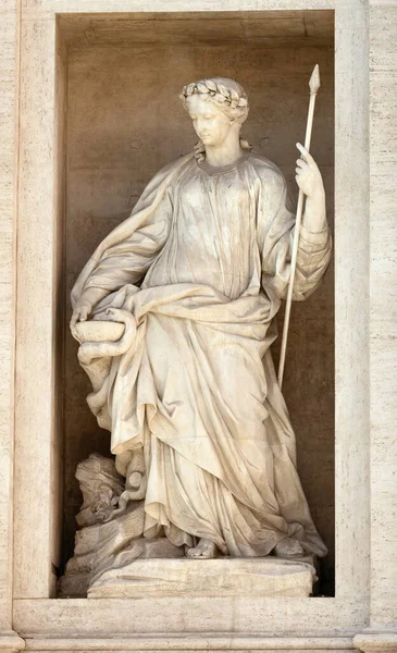 Statue Santé Détail Fontaine Trevi Rome Italie — Photo