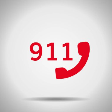 911 simgesi ile gölge izole 