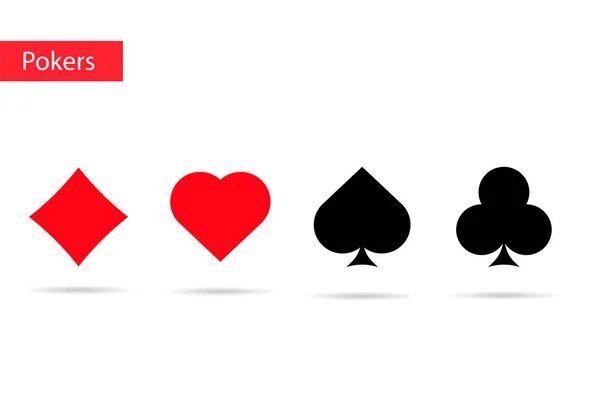 Jogando símbolos de cartas. Póquer — Vetor de Stock