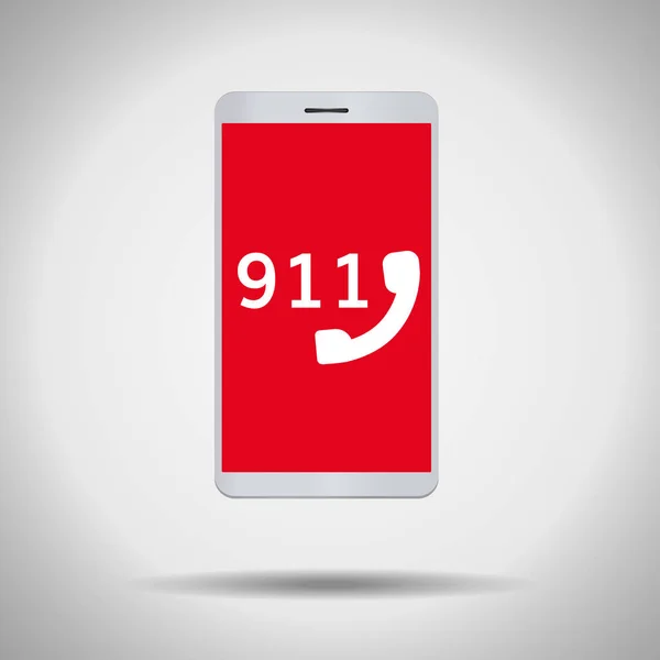 911 chamada símbolo do telefone móvel — Vetor de Stock