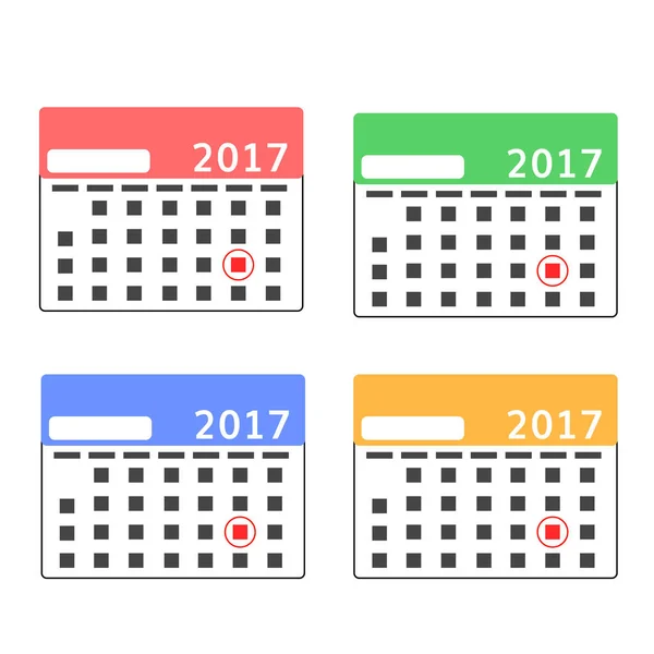 Calendario conjunto de maquetas con plomo — Vector de stock