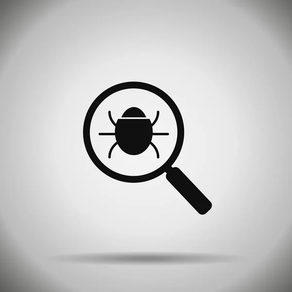 Search bug icon . Virus — Stock Vector