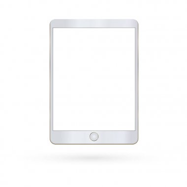 Tablet izole gerçekçi ve modern. tablet bilgisayar üzerinde beyaz izole 
