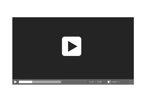 Reprodutor de vídeo para web site. Interface de vídeo player — Vetor de Stock