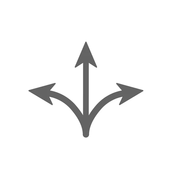 Három módon ikonra. Három elkülönített nyíl — Stock Vector