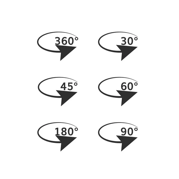 Angle rotate baris melengkung ikon dengan sudut rotasi - Stok Vektor