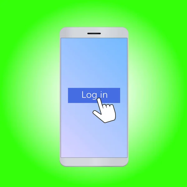 Mobile log in vector illustration — Stock Vector