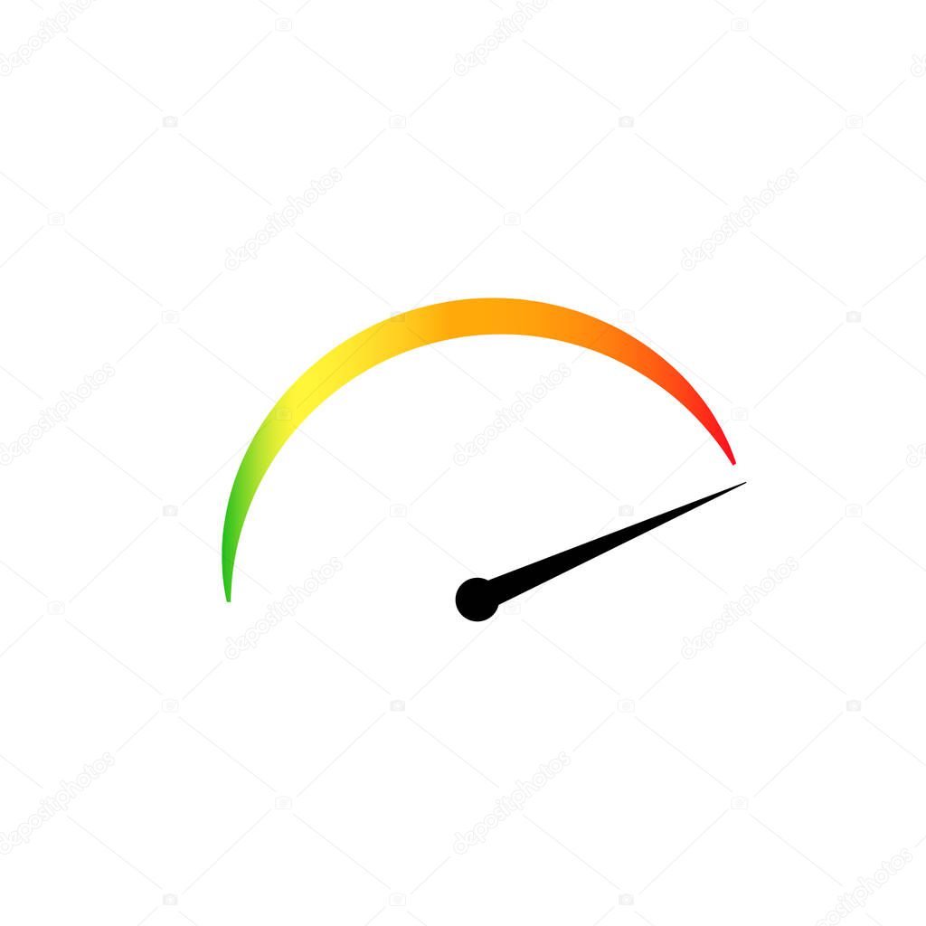 tachometer colored icon . Modern speedometr vector illustration