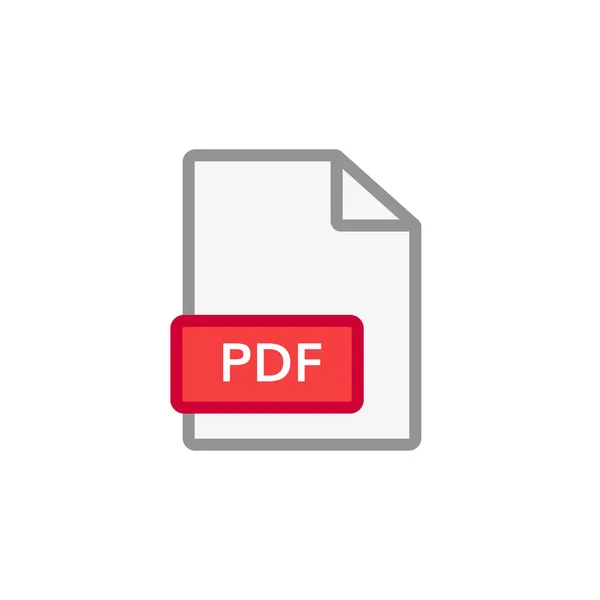 Icona del file pdf. simbolo del documento in formato pdf — Vettoriale Stock