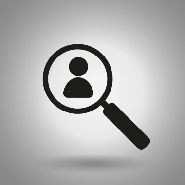 insanlar simgesini arayın. Büyüteç'i ve adam sembolü 