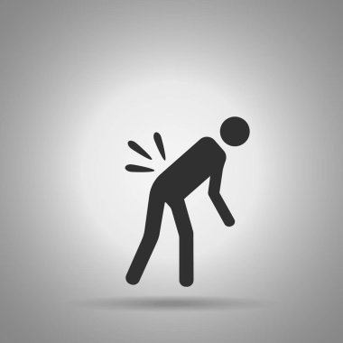 sırt ağrısı simgesi. sırt ağrısı olan kişi