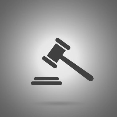 açık artırma simgesi. Yargıç tokmak. Adalet illüstrasyon vektör 