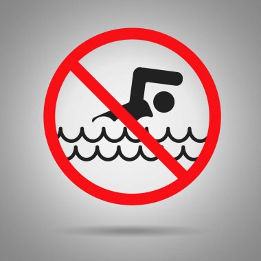 sembol yüzemem. Yüzme adam kırmızı daire geçti 