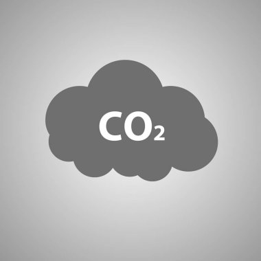 CO2 emisyonları simgesi. C02 bulut vektör çizim 