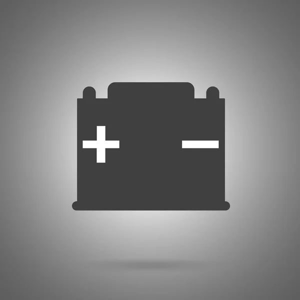 車バッテリーのアイコン。簡単な車バッテリー シンボル ウィット プラスとマイナス — ストックベクタ
