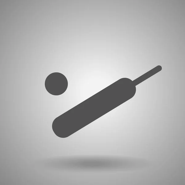 Ikon kriket. Ilustrasi tongkat kriket dan vektor bola - Stok Vektor