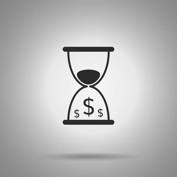 Time is money icon. hourglass and dollar symbols — Stock Vector