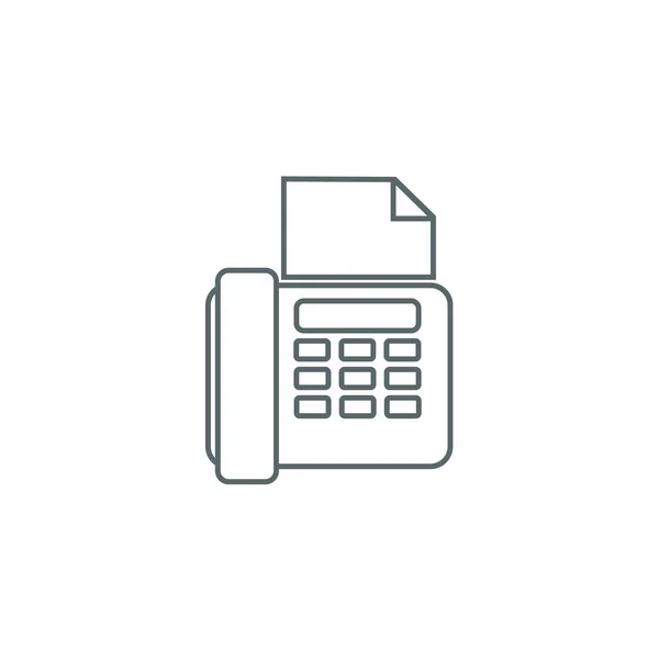 Fax overzicht office pictogram met fax en de papier vel — Stockvector